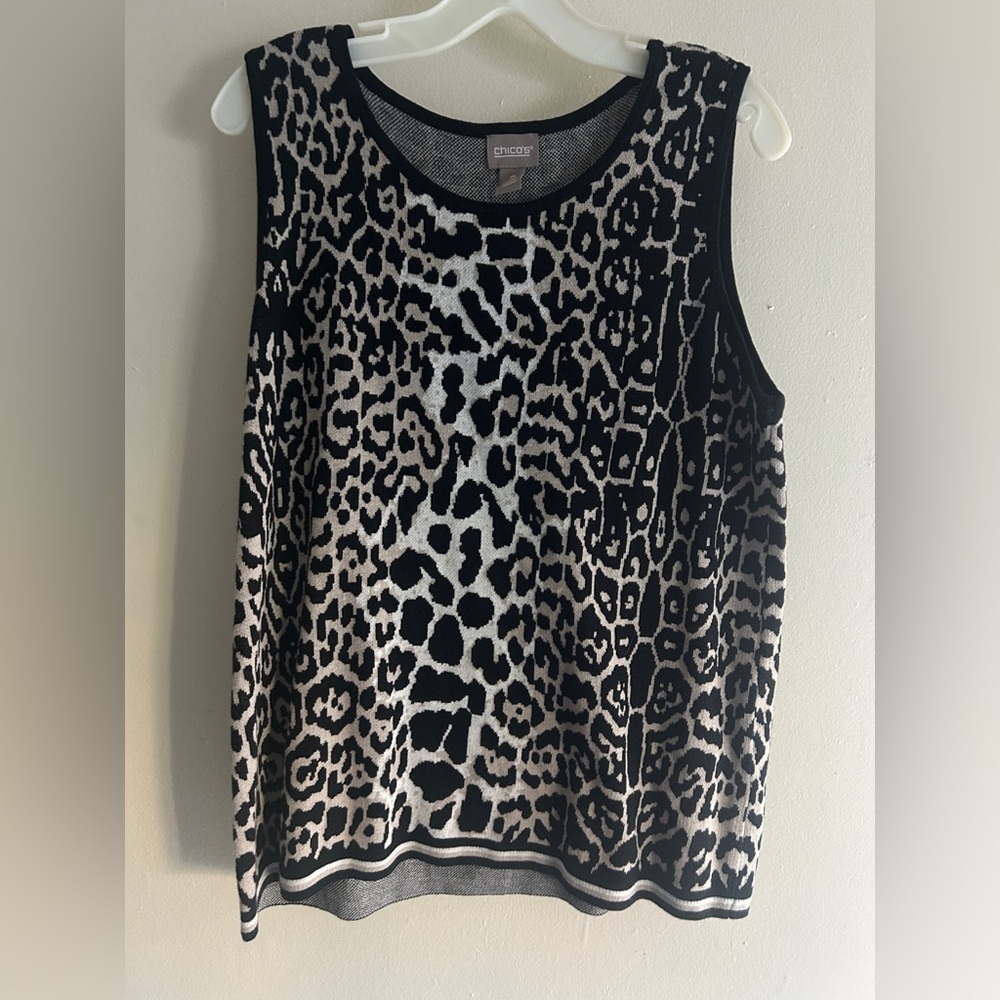 Chico’s Women’s Leopard Print Sleeveless Tank Top Size 2